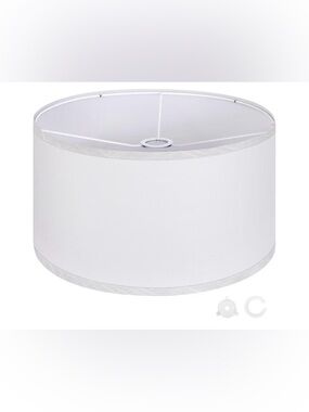 New 2pc White Drum Lampshade